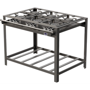 Fogao Industrial Tron N.E 3 Queimador Simples e 3 Queimador Duplo 30X30 com Porta Panela Grafite