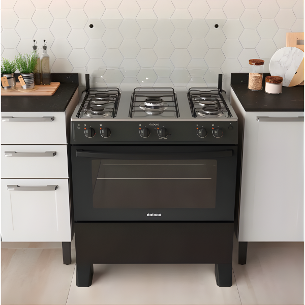 Fogao Itatiaia com Mesa de Inox Star New 5 Bocas Preto-d0bccfff-c339-4d9d-bd35-b5a6ffed684a