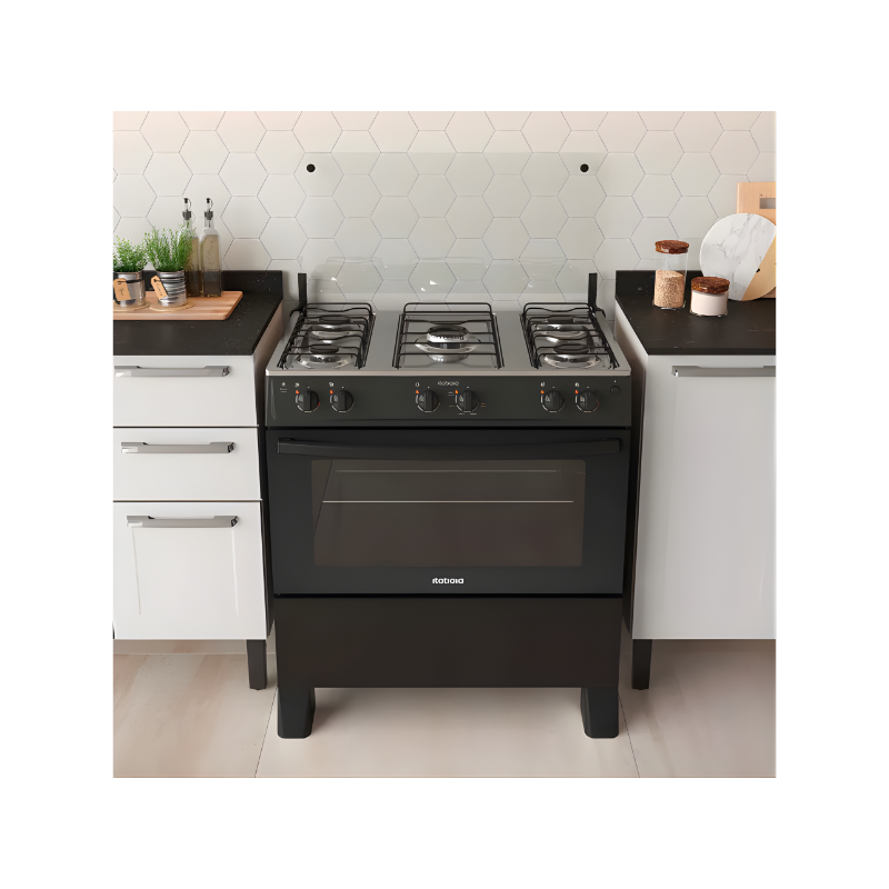 Fogao Itatiaia com Mesa de Inox Star New 5 Bocas Preto-d486a8a5-8d2e-4fd3-96eb-317e888e7f07