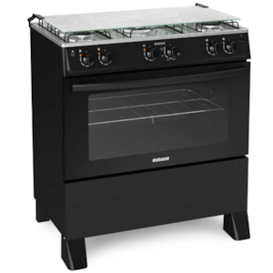 Fogao Itatiaia com Mesa de Inox Star New 5 Bocas Preto