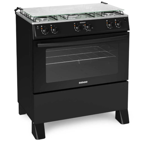 Fogao Itatiaia com Mesa de Inox Star New 5 Bocas Preto-ac23c0ec-6eeb-4b40-b22d-9f47e41367ed