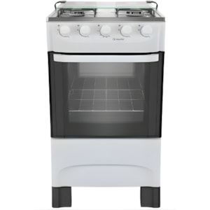Fogao Mueller com Mesa de Inox 4 Bocas com Acendimento Manual MFI4BA Branco