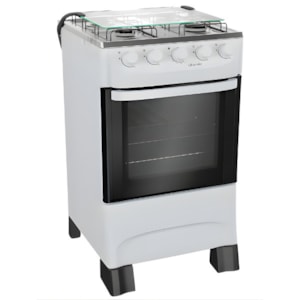 Fogao Mueller com Mesa de Inox 4 Bocas com Acendimento Manual MFI4BA Branco