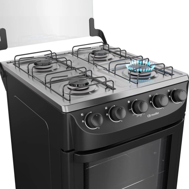 Fogao Mueller com Mesa de Inox 4 Bocas com Acendimento Manual MFI4BA Preto Fosco-278e9ce6-6e54-4334-83ac-38cf39b435f5