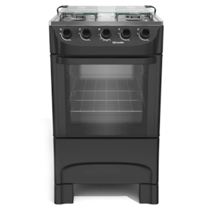 Fogao Mueller com Mesa de Inox 4 Bocas MFI4BA Preto Fosco