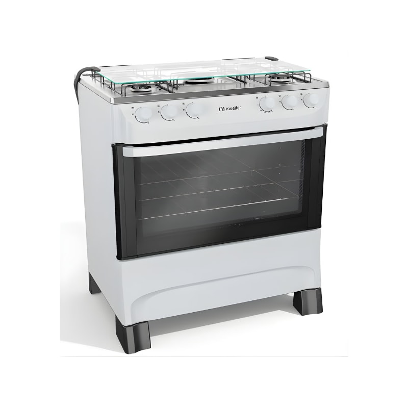 Fogao Mueller com Mesa de Inox 5 Bocas com Acendimento Manual MFI5BA Branco-74f14d29-3821-4428-9093-84f17bb5a6a4