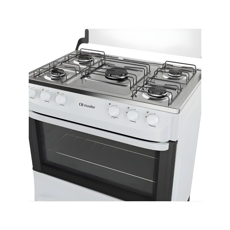 Fogao Mueller com Mesa de Inox 5 Bocas com Acendimento Manual MFI5BA Branco-eb9083cf-cff2-4a06-800f-059b285db341