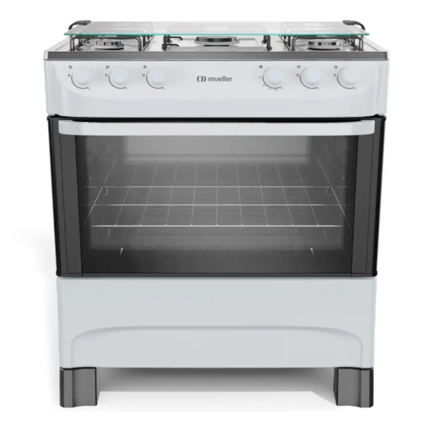 Fogao Mueller com Mesa de Inox 5 Bocas com Acendimento Manual MFI5BA Branco-fbfa6d60-c968-475b-874c-888c1ed5bd6c