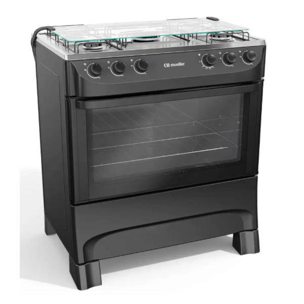 Fogao Mueller com Mesa de Inox 5 Bocas com Acendimento Manual MFI5BA Preto Fosco-8d2a59ef-1e7d-4903-acb6-8b96368128fa