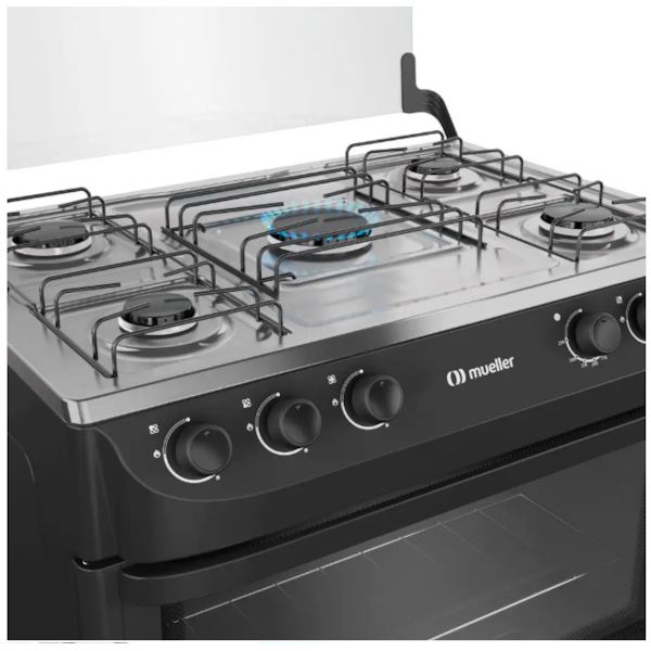 Fogao Mueller com Mesa de Inox 5 Bocas com Acendimento Manual MFI5BA Preto Fosco-0725d9d8-50fc-4c37-a98d-f09c081a7dc5
