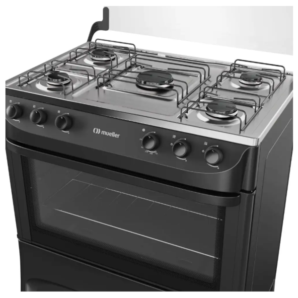 Fogao Mueller com Mesa de Inox 5 Bocas com Acendimento Manual MFI5BA Preto Fosco-a9f7f244-ab52-449a-a573-2cee2e5c7e7b