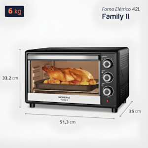 Forno Eletrico Mondial Family II 42L FR-42 127V/60Hz Preto/Inox