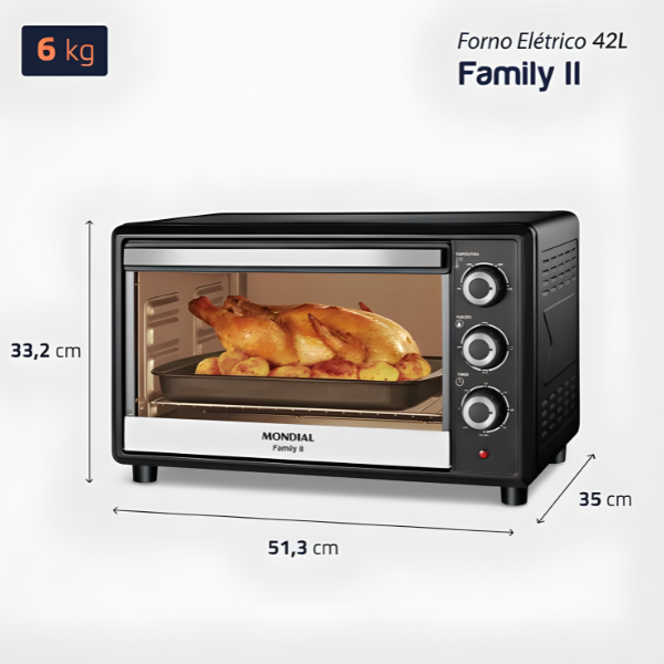 Forno Eletrico Mondial Family II 42L FR-42 127V/60Hz Preto/Inox-447ecf19-9384-4756-a025-ee4a2932e9c0