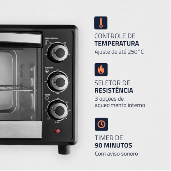 Forno Eletrico Mondial Family II 42L FR-42 127V/60Hz Preto/Inox-4533a569-990b-4c78-a246-169b05cea8be