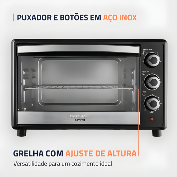 Forno Eletrico Mondial Family II 42L FR-42 127V/60Hz Preto/Inox-fd64bc21-4d2e-4fd5-8bf6-bdc5eb0a4d40