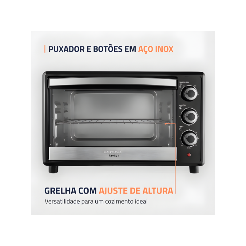 Forno Eletrico Mondial Family II 42L FR-42 127V/60Hz Preto/Inox-54d7ea58-4c11-4f2b-a924-ea6cc330ee25
