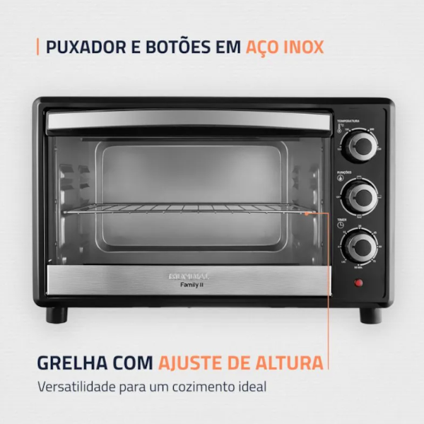 Forno Eletrico Mondial Family II 42L FR-42 127V/60Hz Preto/Inox-373bc534-d81f-4c03-a36a-a65a063dc13f