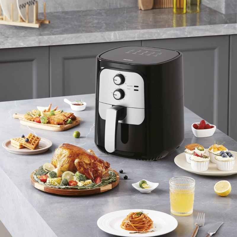 Fritadeira Air Fryer Gaabor 5,5L Vintage 1400W 127V Prata-d38c52a0-a8d1-48ca-8e58-87eb152047c4