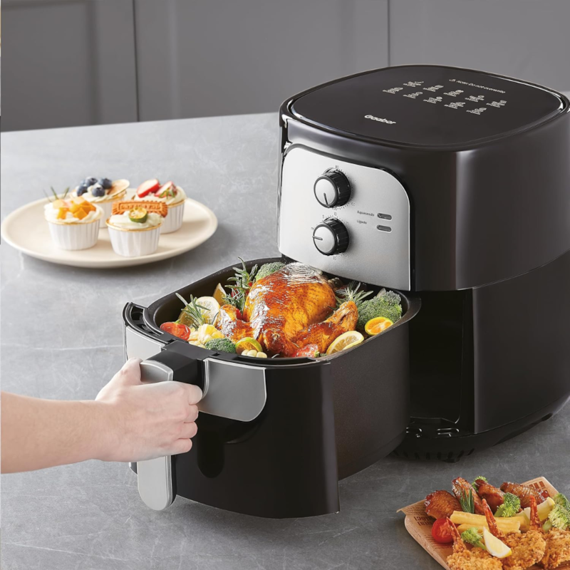 Fritadeira Air Fryer Gaabor 5,5L Vintage 1400W 127V Prata-106552ae-2d2c-486b-b9fe-d7e57bd5da59