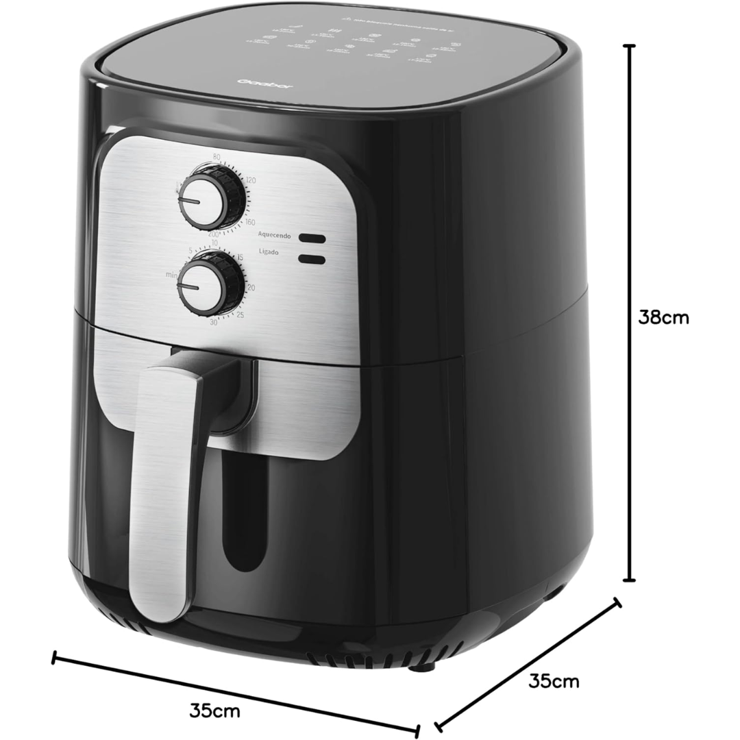 Fritadeira Air Fryer Gaabor 5,5L Vintage 1400W 127V Prata | Clara