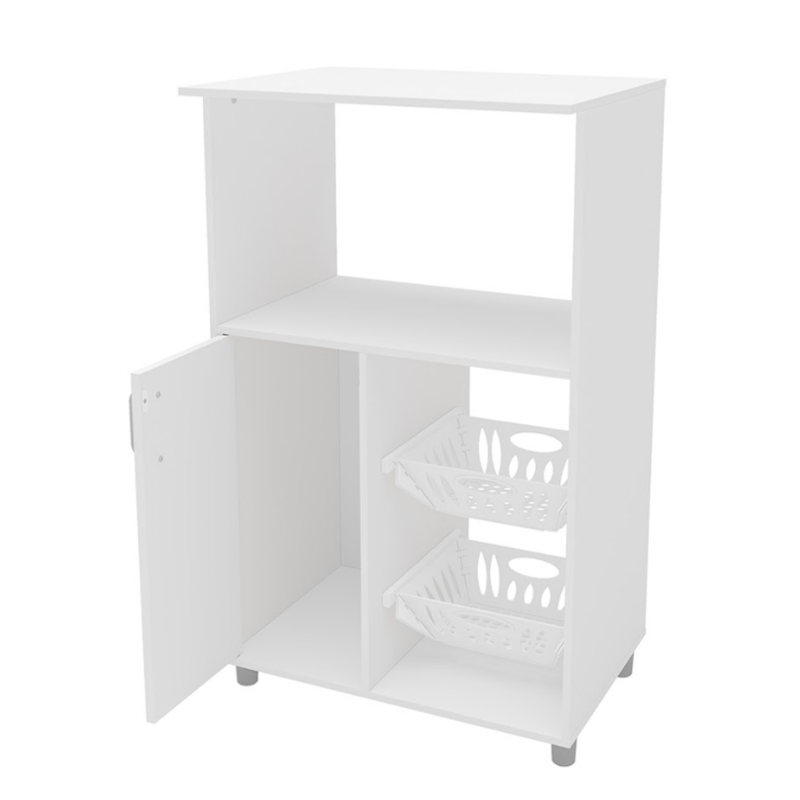 Fruteira Politorno Confins 1 Porta 2 Cestos e Nicho Para Micro-ondas MDP Branco-f0b2a02e-0faa-493c-83a7-1a0d0c44997b