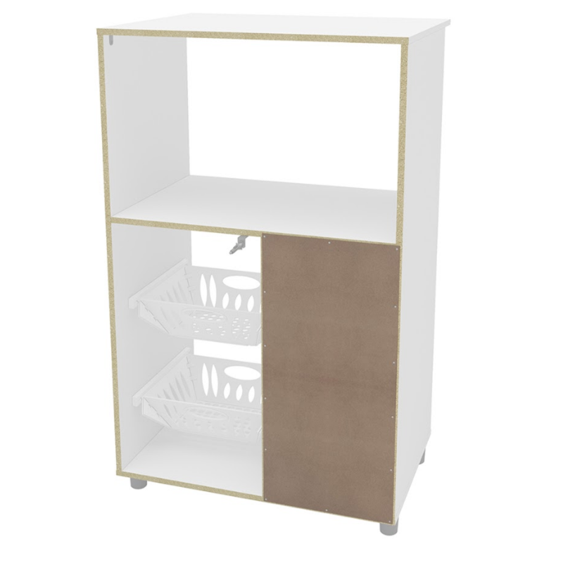 Fruteira Politorno Confins 1 Porta 2 Cestos e Nicho Para Micro-ondas MDP Branco-b123d245-4ba3-4178-8469-4eef91cec802