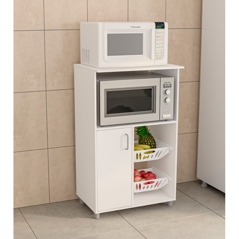 Fruteira Politorno Confins 1 Porta 2 Cestos e Nicho Para Micro-ondas MDP Branco-dc4fe22b-0d2c-4474-81a6-2436d6a8f317