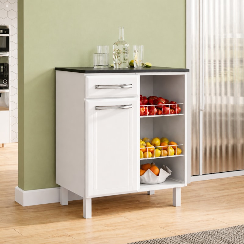 Fruteira Telasul Esmeralda 70cm 1 Porta Media e 1 Gaveta-bf893c8c-f750-4178-89ad-00221127ac66