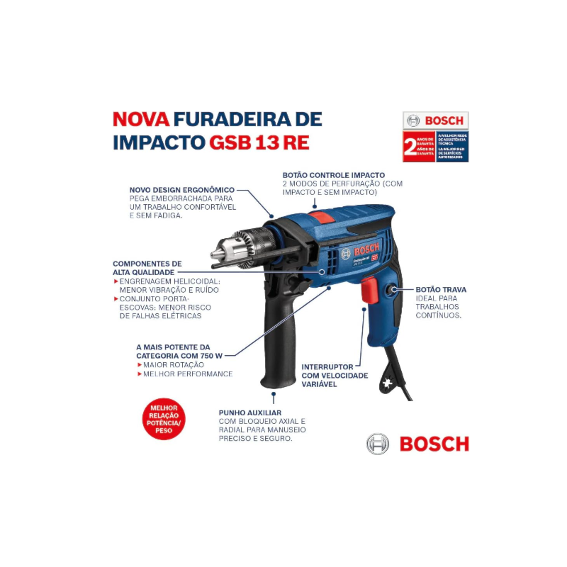 Furadeira de Impacto Bosch 12 GSB 13 RE 750W 127V-af92ee78-43ab-4bd5-bafa-c761120a9857