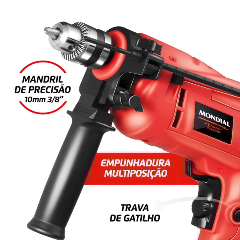 Furadeira de Impacto Mondial com Maleta 127V/60Hz 650W Vermelha NFFI-07M-d9753eb9-2760-4e80-8acc-24650c8b2a06
