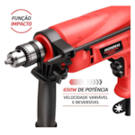 Furadeira de Impacto Mondial com Maleta 127V/60Hz 650W Vermelha NFFI-07M