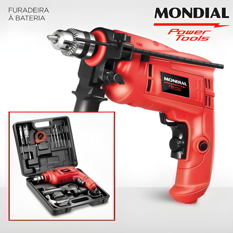 Furadeira de Impacto Mondial com Maleta 127V/60Hz 650W Vermelha NFFI-07M-12cb2a9b-a776-4a5d-b3e0-f6831c8eed3f