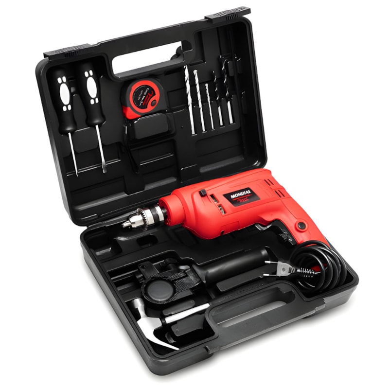 Furadeira de Impacto Mondial com Maleta 127V/60Hz 650W Vermelha NFFI-07M-b564dc73-ebf9-459e-a2f1-80fc2c4e63c1