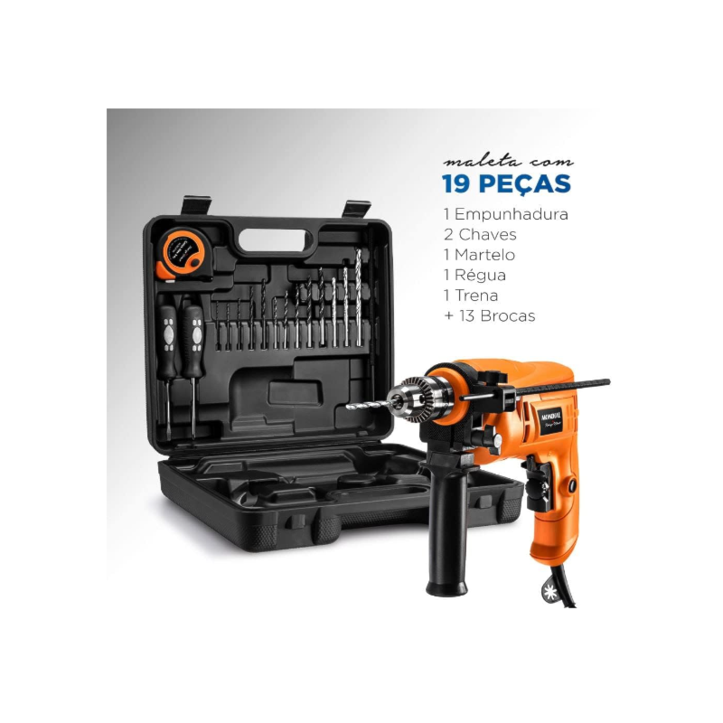 Furadeira de Impacto Mondial FI-RH-01M 127V/60HZ Laranja