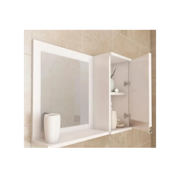 Gabinete para Banheiro Suspenso MGM Grecia 65CM 2 Portas 1 Gaveta com Espelheira e Lavatorio Branco-f026b050-64ad-470b-9b9c-f6a54263080d