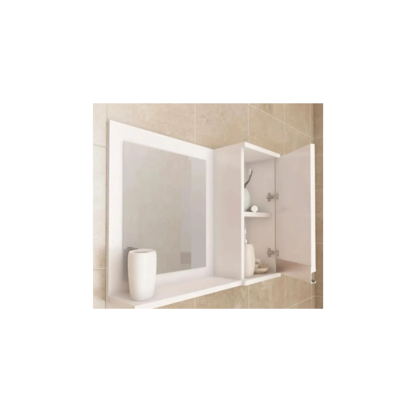 Gabinete para Banheiro Suspenso MGM Grecia 65CM 2 Portas 1 Gaveta com Espelheira e Lavatorio Branco-2ec7abc2-278b-4297-9d2f-990485319e18