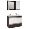 Gabinete para Banheiro Suspenso MGM Grécia 65cm com Espelheira, Lavatório, 2 Portas e 1 Gaveta Café/Branco-3aab1553-fd46-49e4-81d5-1dff2dc232b3