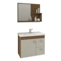 Gabinete para Banheiro Suspenso MGM Hortencia 55CM 1 Porta 2 Gavetas com Espelheira e Lavatorio Amendoa/Off White-1b769d30-954c-4501-9df3-efac82b3a0cf
