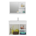 Gabinete para Banheiro Suspenso MGM Hortencia 55CM 1 Porta 2 Gavetas com Espelheira e Lavatorio Branco-9dadaf7b-55dd-456f-8b9e-66059e7a5e17