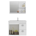 Gabinete para Banheiro Suspenso MGM Hortencia 55CM 1 Porta 2 Gavetas com Espelheira e Lavatorio Branco-70b2cdb4-dd5e-4b03-8f45-f4c67486b784