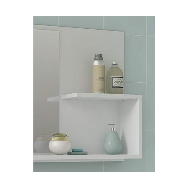 Gabinete para Banheiro Suspenso MGM Hortencia 55CM 1 Porta 2 Gavetas com Espelheira e Lavatorio Branco-b616cd31-6539-413e-aff6-c1247da4eebf