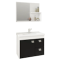Gabinete para Banheiro Suspenso MGM Hortencia 55CM 1 Porta 2 Gavetas com Espelheira e Lavatorio Branco/Preto-b8f30003-97f0-4ad4-90ee-4d0a516b4f2c
