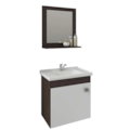 Gabinete para Banheiro Suspenso MGM Iris 44CM 1 Porta com Espelheira e Lavatorio Cafe/Branco-264fa4dc-69ac-4b74-bc58-9ef12bc51058