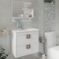 Gabinete para Banheiro Suspenso MGM Lirio 59CM 1 Porta 1 Gaveta com Espelheira e Lavatorio Branco-e6507610-e250-4a5d-8932-472503dcb616