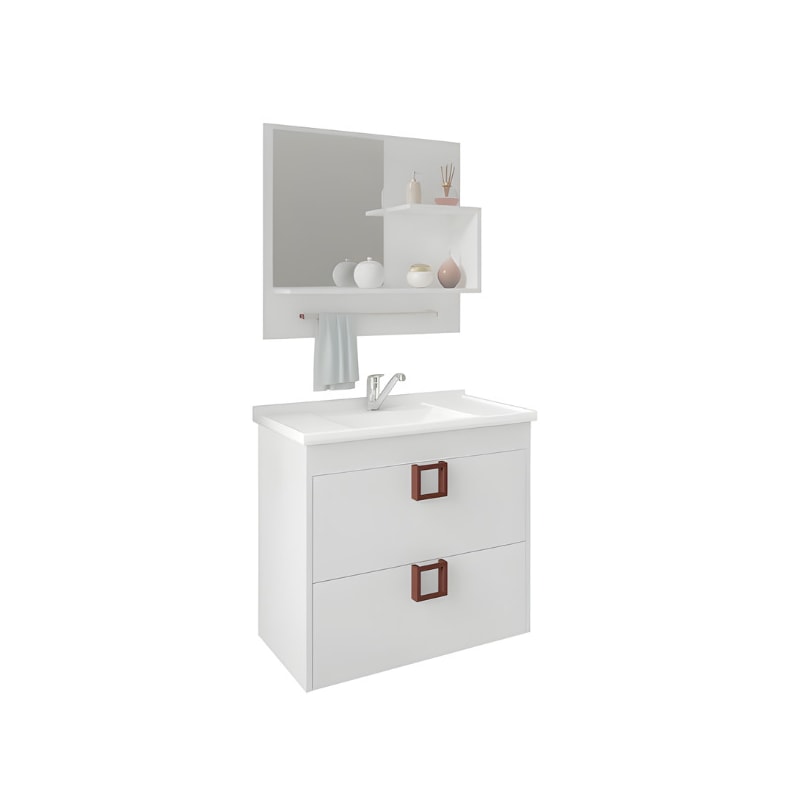 Gabinete para Banheiro Suspenso MGM Lirio 59CM 1 Porta 1 Gaveta com Espelheira e Lavatorio Branco-be3ecb28-8dc6-482a-8c39-ea92e5838295