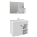 Gabinete para Banheiro Suspenso MGM Lotus 55CM 1 Porta com Espelheira e Lavatorio Branco-38522696-62cc-43d8-9aaa-b0912fb21044
