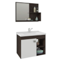 Gabinete para Banheiro Suspenso MGM Lotus 55CM 1 Porta com Espelheira e Lavatorio Cafe/Branco-a38cb87e-879a-4aa3-b202-c1d9ee38dd42