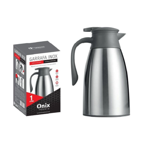 Garrafa Termica Paramount 1L Ampola de Vidro Gatilho Inox-3d775e0e-87e3-4c30-addd-851ce327a61a