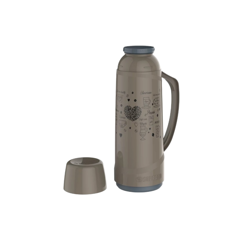 Garrafa Termica Soprano Cristal 1L Fendi Decorada Cafe