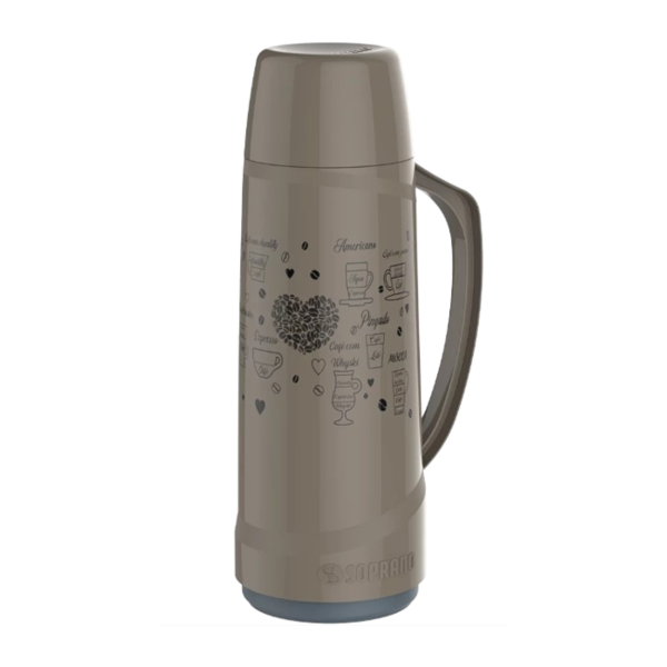 Garrafa Termica Soprano Cristal 1L Fendi Decorada Cafe-2909da72-6acf-4ba2-8622-0b0ecffbc3af